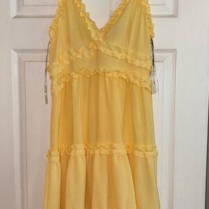 Iris Yellow Ruffled Dress